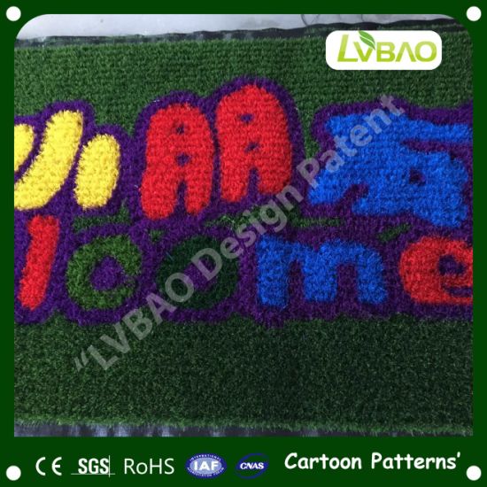 Comfortable Cartoon Images Carpets Multipurpose UV-Resistance Durable Anti-Fire Synthetic Decoration Landscaping Artificial Turf