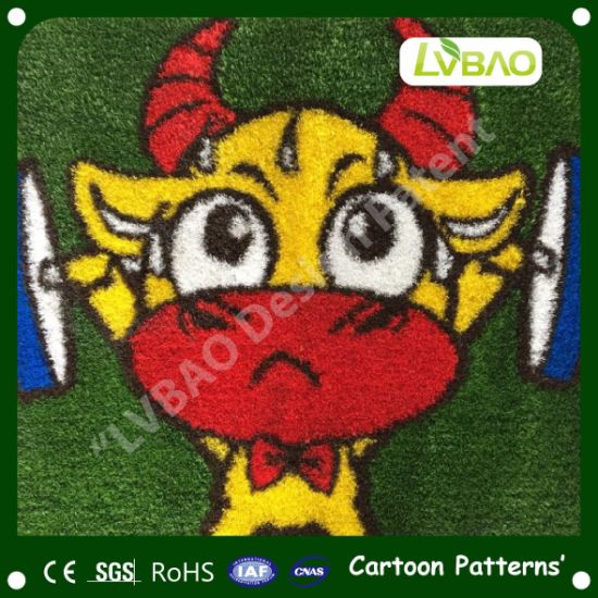 Synthetic Carpets Multipurpose Anti-Fire Cartoon Images Comfortable Durable UV-Resistance Decoration Landscaping Artificial Turf
